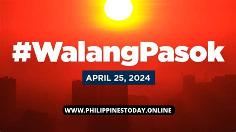 WalangPasok: Class Suspensions for Thursday, April .
